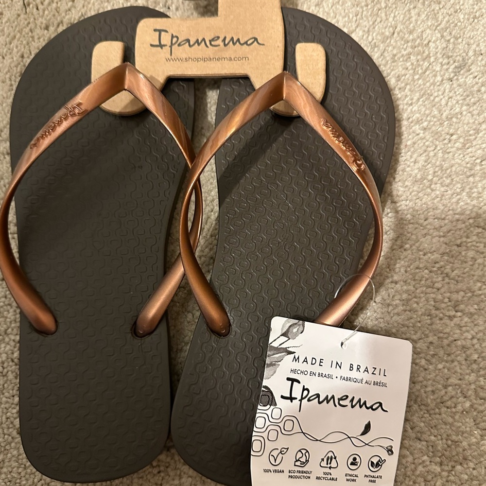 Ipanema Metallic and Charcoal Sandals